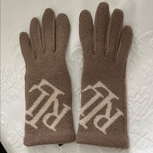 Ralph Lauren Tan Gloves with Logo